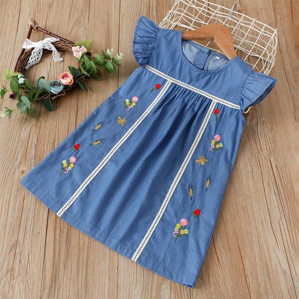 girl's dresses toddler kids baby girls sleeve embroidery denim princess party clothes from 2 to 7 years, Red;yellow
girl's dresses toddler kids baby girls sleeve embroidery denim princess party clothes from 2 to 7 years, Red;yellow
