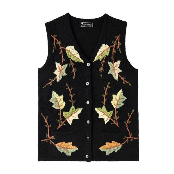 women's vests wool waistcoat cardigan for women sweater flower hand embroidery loose retro ethnic vintage knitted vest winter short coa, Black;white
women's vests wool waistcoat cardigan for women sweater flower hand embroidery loose retro ethnic vintage knitted vest winter short coa, Black;white
