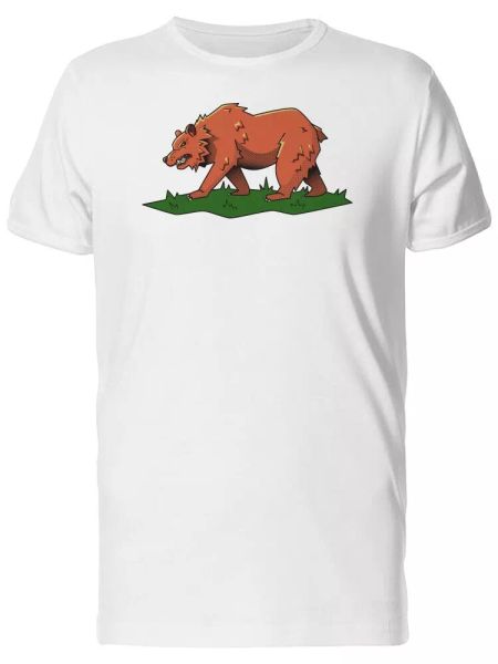Angry Bear On The Grass Men's Tee -Image by Shutterstock, White;black
