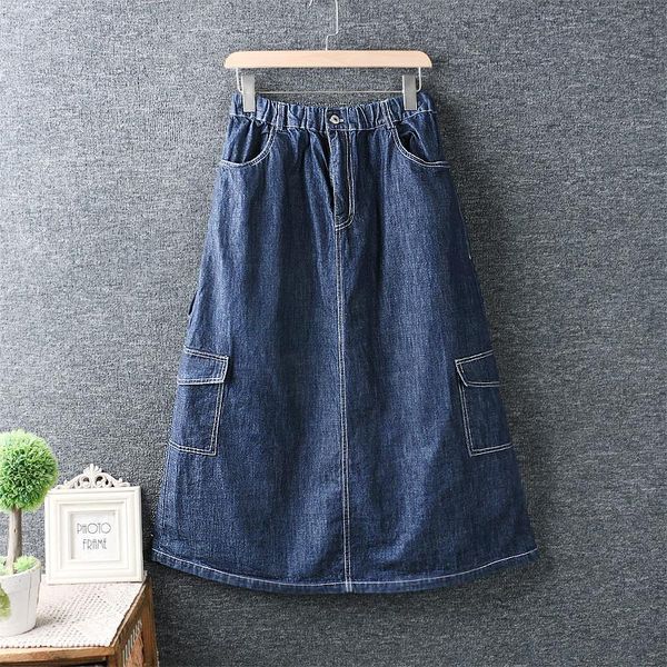 skirts spring and summer women's elastic waist denim cotton long womens 2021 casual, Black
skirts spring and summer women's elastic waist denim cotton long womens 2021 casual, Black