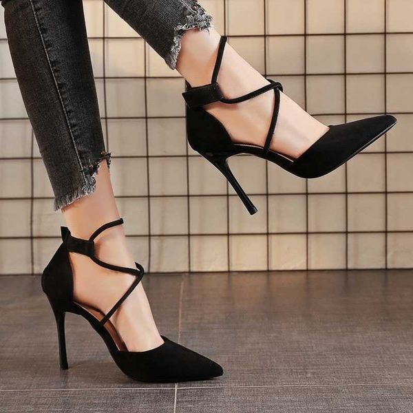 high heels women pointed 10cm stiletto pumps wedding party shoes fashion cross strap women shoes suede ladies dress shoes 210715, Black
high heels women pointed 10cm stiletto pumps wedding party shoes fashion cross strap women shoes suede ladies dress shoes 210715, Black