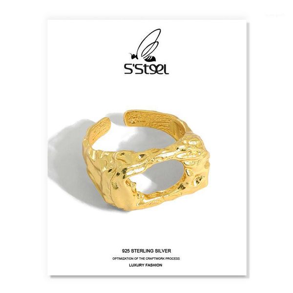 cluster rings s'steel irregular 925 sterling silver for women korean vintage opening ring handmade bijoux femme argent fine jewelry1, Golden;silver
cluster rings s'steel irregular 925 sterling silver for women korean vintage opening ring handmade bijoux femme argent fine jewelry1, Golden;silver