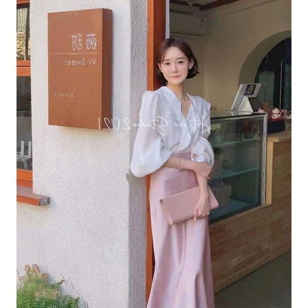 women's blouses & shirts ricaqico french retro chiffon sets women autumn thin 2021 temperament gentle puff sleeve shirt fairy skirt 2 p, White
women's blouses & shirts ricaqico french retro chiffon sets women autumn thin 2021 temperament gentle puff sleeve shirt fairy skirt 2 p, White