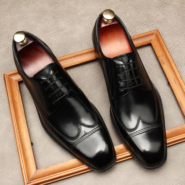 genuine leather men brogue british oxford dress shoes fashion wedding square head lace up business shoes formal black party shoe
genuine leather men brogue british oxford dress shoes fashion wedding square head lace up business shoes formal black party shoe