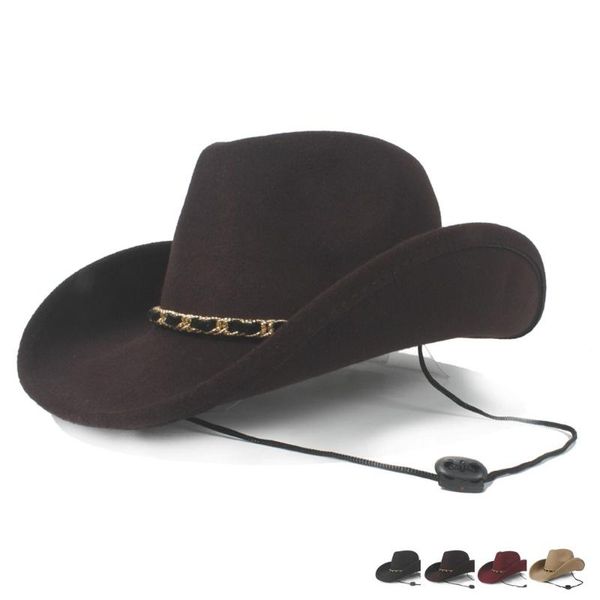 cloches wool hollow western cowboy hat for women men outblack fedora sombrero hombre jazz cap wind rope, Blue;gray
cloches wool hollow western cowboy hat for women men outblack fedora sombrero hombre jazz cap wind rope, Blue;gray