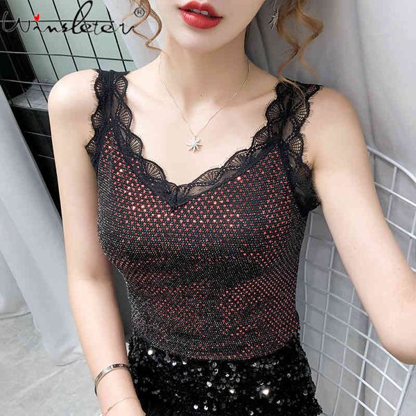 women's tanks & camis summer korean clothes vest fashion v-neck shiny patchwok lace women all match sleeveless bright go, White
women's tanks & camis summer korean clothes vest fashion v-neck shiny patchwok lace women all match sleeveless bright go, White