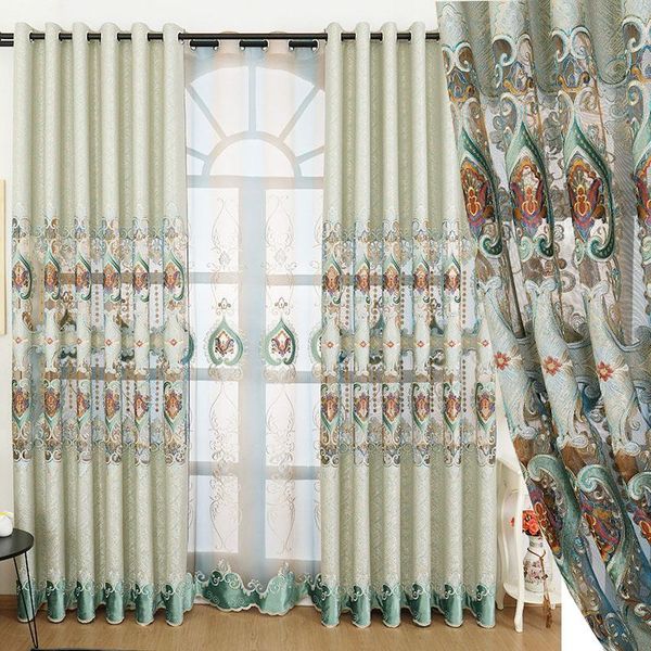 european luxury thick half shading curtains for living room bedroom embroidered tulle green curtain el home decor & drapes
european luxury thick half shading curtains for living room bedroom embroidered tulle green curtain el home decor & drapes