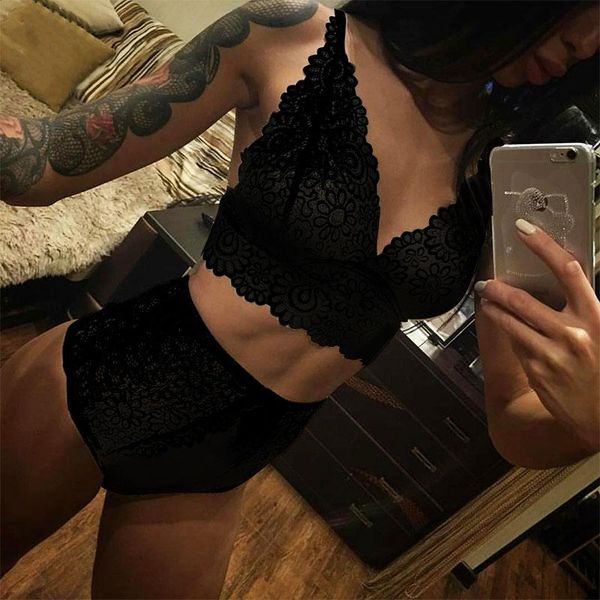 women's swimwear women sleeveless strap lace bras brief sets sleepwear nightwear floral beach pajama lingerie bra set femme, White;black 
women's swimwear women sleeveless strap lace bras brief sets sleepwear nightwear floral beach pajama lingerie bra set femme, White;black