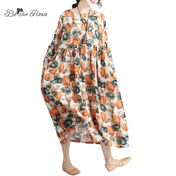 casual dresses belinerosa women's autumn style big size clothing for women high waist loose printing cotton linen dress bsdm0075, Black;gray
casual dresses belinerosa women's autumn style big size clothing for women high waist loose printing cotton linen dress bsdm0075, Black;gray