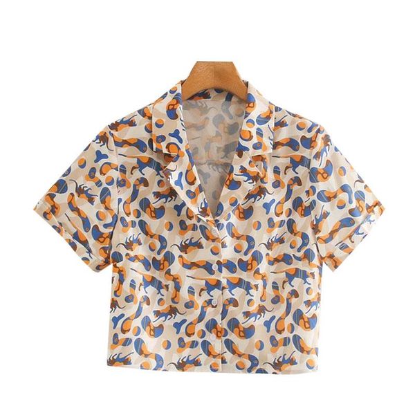 women's blouses & shirts women 2021 fashion paisley print cropped vintage short sleeve button-up female blusas chic, White
women's blouses & shirts women 2021 fashion paisley print cropped vintage short sleeve button-up female blusas chic, White