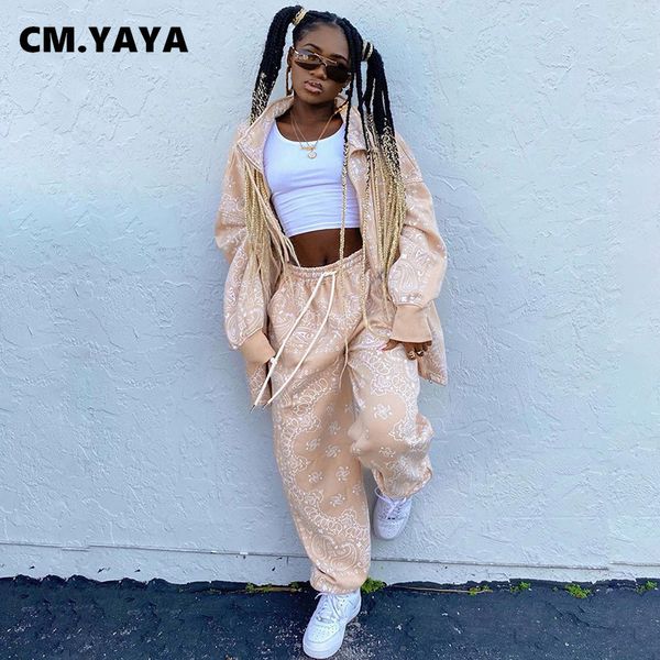 women autumn winter bandanna paisley print women two piece set fashion sweatshirt & jogger pants trasuit matching setby air, White
women autumn winter bandanna paisley print women two piece set fashion sweatshirt & jogger pants trasuit matching setby air, White