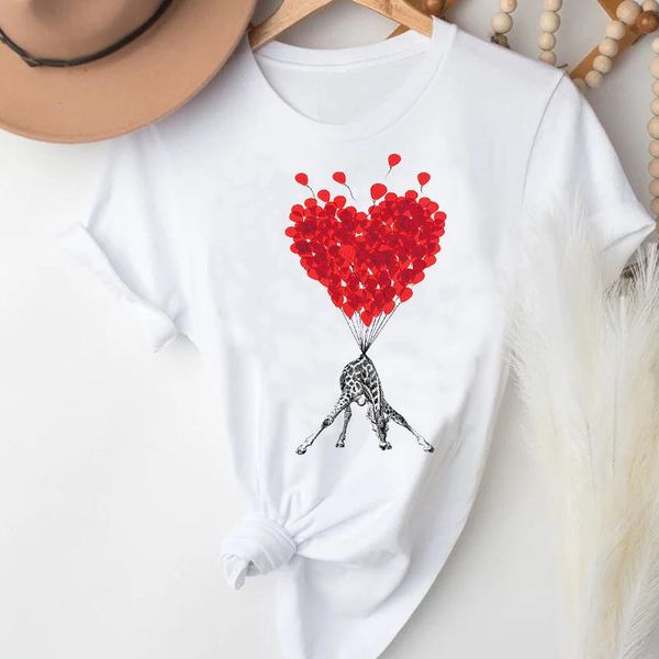 women's t-shirt t-shirts graphic tshirt lady print female tee women animal cartoon love spring summer happy valentine's day clothes, White
women's t-shirt t-shirts graphic tshirt lady print female tee women animal cartoon love spring summer happy valentine's day clothes, White