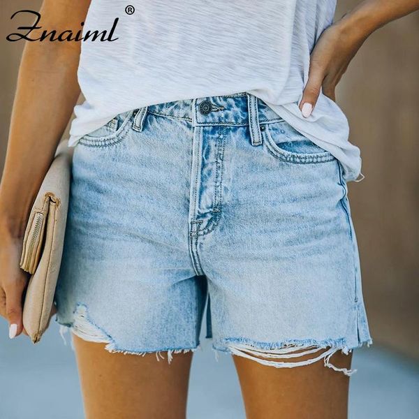 women's jeans znaiml high waist slim denim shorts bermuda plus size woman fashion ripped washed female summer streetwear, Blue 
women's jeans znaiml high waist slim denim shorts bermuda plus size woman fashion ripped washed female summer streetwear, Blue