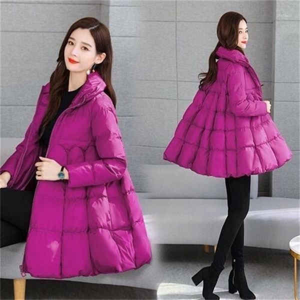 women's wool & blends large cotton padded jacket middle and long korean a-line stand collar cape zipper aged, Black
women's wool & blends large cotton padded jacket middle and long korean a-line stand collar cape zipper aged, Black