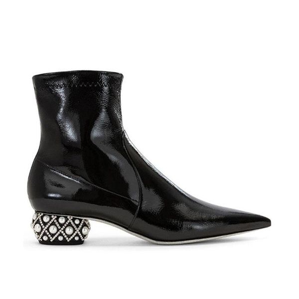 boots leather women brand shoes pearl bota feminina luxury design ladies pointed toe botas mujer 2021, Black
boots leather women brand shoes pearl bota feminina luxury design ladies pointed toe botas mujer 2021, Black