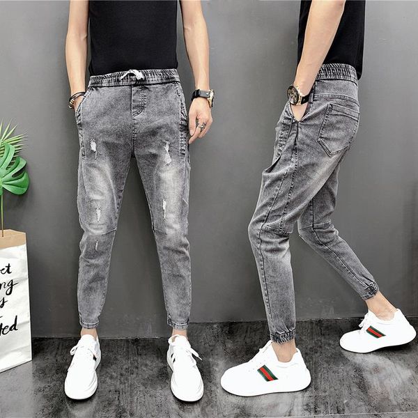 men's jeans spring autumn 2021 fashion ripped denim korean feet pants trendy brand teenagers pencil trousers, Blue
men's jeans spring autumn 2021 fashion ripped denim korean feet pants trendy brand teenagers pencil trousers, Blue
