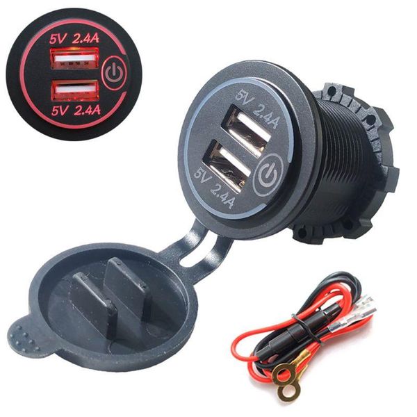smart power plugs 12v/24v waterproof 2.4a dual usb charger socket outlet with touch on off switch led light for car marine boat gps
smart power plugs 12v/24v waterproof 2.4a dual usb charger socket outlet with touch on off switch led light for car marine boat gps