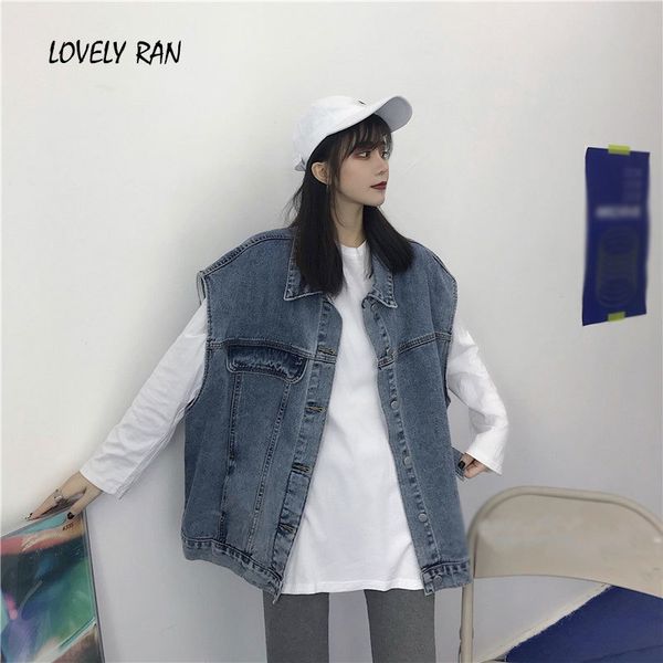 women's vests spring oversize vest sleeveless female jacket retro denim turn-down collar single breasted korean sweet lady r0s9, Black;white
women's vests spring oversize vest sleeveless female jacket retro denim turn-down collar single breasted korean sweet lady r0s9, Black;white