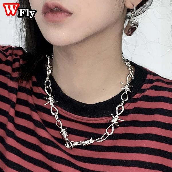 chains simple wire brambles iron choker necklace women hip-hop gothic punk style barbed little thorns chain gifts, Silver
chains simple wire brambles iron choker necklace women hip-hop gothic punk style barbed little thorns chain gifts, Silver