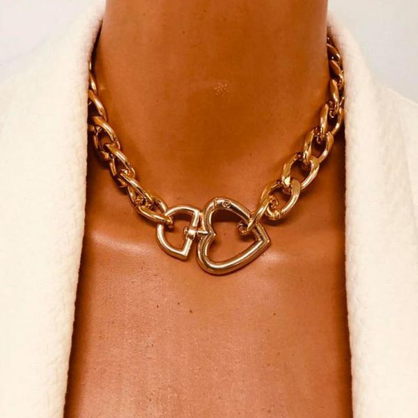 chains fashion gothic heart pendant necklace chunky cuba thick chain vintage gold color women charm choker luxury punk style wholesale, Silver
chains fashion gothic heart pendant necklace chunky cuba thick chain vintage gold color women charm choker luxury punk style wholesale, Silver