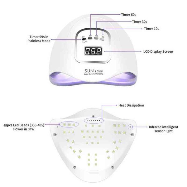 nail dryers sunx5 max 90/72/36w led lamp dryer 45/36/18 leds uv ice for drying gel polish timer auto sensor manicure tools 220225
nail dryers sunx5 max 90/72/36w led lamp dryer 45/36/18 leds uv ice for drying gel polish timer auto sensor manicure tools 220225