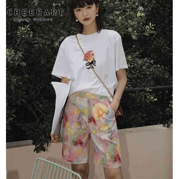 summer floral shorts women high waist casual pink femme korean aesthetic 210427, White;black
summer floral shorts women high waist casual pink femme korean aesthetic 210427, White;black