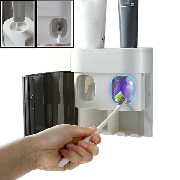 toothbrush holders dispenser for toothpaste automatic squeeze with dust-proof holder wallmount bathroom home cover accessory g7q9
toothbrush holders dispenser for toothpaste automatic squeeze with dust-proof holder wallmount bathroom home cover accessory g7q9