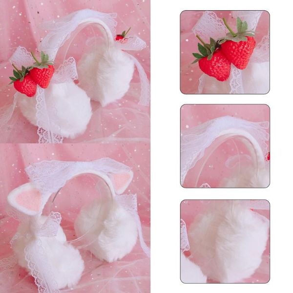 berets cat ear white strawberry black headphones shape girls earmuffs earphone warmers protector faux fur lx9e, Blue;gray
berets cat ear white strawberry black headphones shape girls earmuffs earphone warmers protector faux fur lx9e, Blue;gray