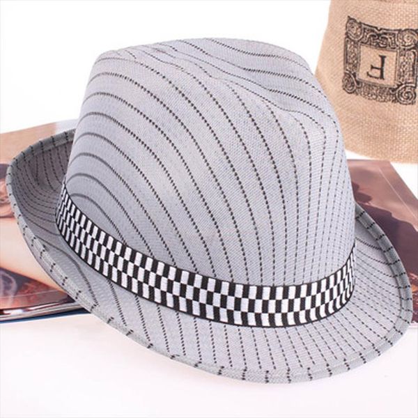 Striped Summer Short Brim Panama Fedora Hats Jazz Borsalino Hat Beach Sunhat Waterproof Fast Dry Cap For Men Women, Blue;gray
Striped Summer Short Brim Panama Fedora Hats Jazz Borsalino Hat Beach Sunhat Waterproof Fast Dry Cap For Men Women, Blue;gray