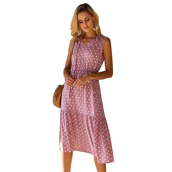 dot print women's summer midi wrap dresses 2021 high waist loose vestidos femme v neck sleeveless elegant casual dress ladies, Black;gray
dot print women's summer midi wrap dresses 2021 high waist loose vestidos femme v neck sleeveless elegant casual dress ladies, Black;gray