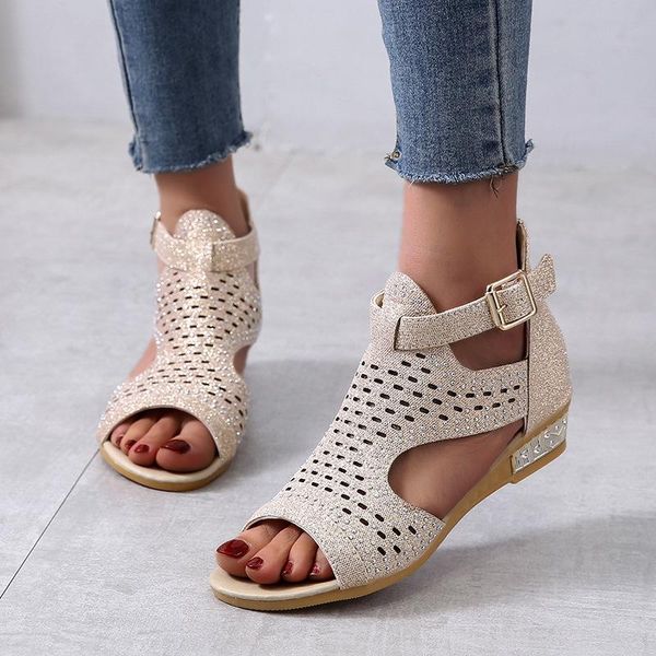 sandals summer women's open toe hollow rhinestone large size 43 brand shoes fashion, Black
sandals summer women's open toe hollow rhinestone large size 43 brand shoes fashion, Black
