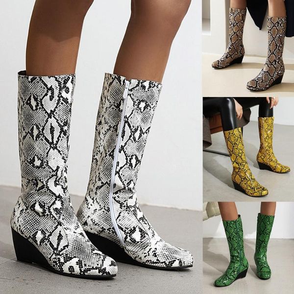 boots fashion women snake pattern wedge high heel plus fleece cotton sleeve-knee women's winter bottes femmes, Black
boots fashion women snake pattern wedge high heel plus fleece cotton sleeve-knee women's winter bottes femmes, Black
