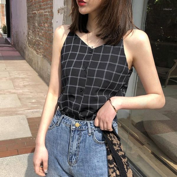 women's blouses women's & shirts summer v neck casual sleeveless plaid print women chiffon tank, White
women's blouses women's & shirts summer v neck casual sleeveless plaid print women chiffon tank, White