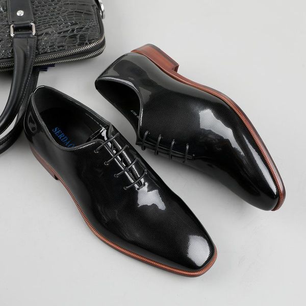 brand summer flat men cow leather shoes hand-polishing lace-up pointed toe office wedding formal dress oxford, Black
brand summer flat men cow leather shoes hand-polishing lace-up pointed toe office wedding formal dress oxford, Black