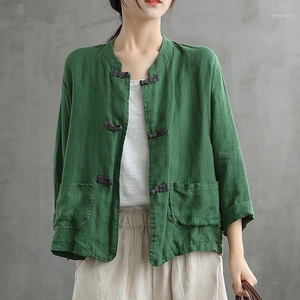 johnature women chinese style long sleeve shirts and for stand embroidery linen blouses 2021 spring button women's &, White
johnature women chinese style long sleeve shirts and for stand embroidery linen blouses 2021 spring button women's &, White