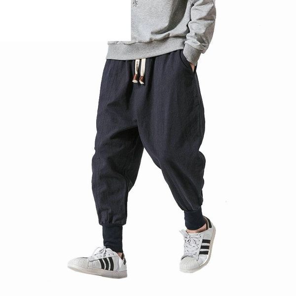 streetwear men harem pants japanese style casual cotton linen trouser man jogger chinese baggy plus size 5xl men's, Black 
streetwear men harem pants japanese style casual cotton linen trouser man jogger chinese baggy plus size 5xl men's, Black