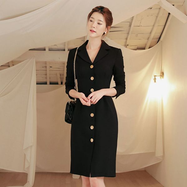dress autumn women occasional single-breasted slender collar long sleeve office ol bodycon elegant dressed psnr, Black;gray
dress autumn women occasional single-breasted slender collar long sleeve office ol bodycon elegant dressed psnr, Black;gray