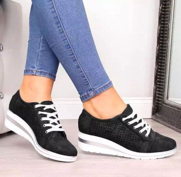 wish autumn single shoes women's wedge heel hollow lace up casual sports 35-43 in stock sandals, Black
wish autumn single shoes women's wedge heel hollow lace up casual sports 35-43 in stock sandals, Black