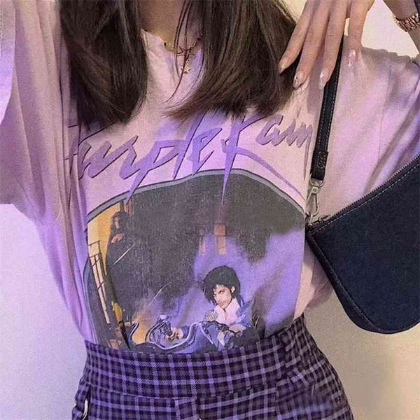 vintage graphic tee female new short sleeve o neck purple chic printed summer cotton loose casual t shirt women 210324, White
vintage graphic tee female new short sleeve o neck purple chic printed summer cotton loose casual t shirt women 210324, White