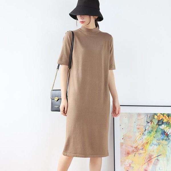 casual dresses half high neck wool oversized knit dress women 2021 autumn winter style inside outside wear medium long sweater, Black;gray
casual dresses half high neck wool oversized knit dress women 2021 autumn winter style inside outside wear medium long sweater, Black;gray