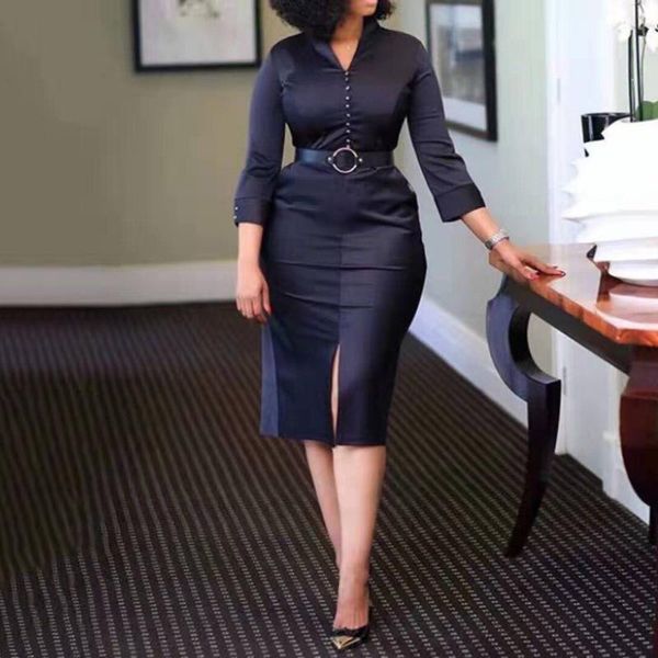 casual dresses office for ladies 2021 formal classy temperament commuter blue bodycon split elegant business work wear dress midi, Black;gray
casual dresses office for ladies 2021 formal classy temperament commuter blue bodycon split elegant business work wear dress midi, Black;gray