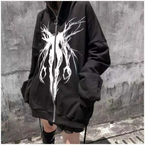 women's jackets 2021 sweater coat dark fashion brand printed zipper open shirt couple autumn street leisure loose large, Black;brown
women's jackets 2021 sweater coat dark fashion brand printed zipper open shirt couple autumn street leisure loose large, Black;brown