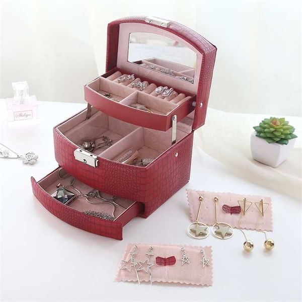 high-quality selling european large capacity three layers jewelry box/ leather box with lock and mirror/ wedding gift 211105, Black
high-quality selling european large capacity three layers jewelry box/ leather box with lock and mirror/ wedding gift 211105, Black