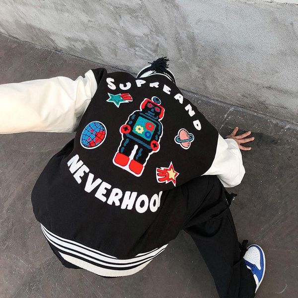 men's jackets american patchwork baseball suit couple 2021 spring and autumn loose ruffian fried street jacket coat fashion women, Black;brown
men's jackets american patchwork baseball suit couple 2021 spring and autumn loose ruffian fried street jacket coat fashion women, Black;brown