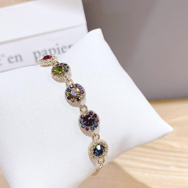 link, chain 2021 multicolor zircon bracelet for women crystal adjustable cuff luxury jewelry accessories gift, Black
link, chain 2021 multicolor zircon bracelet for women crystal adjustable cuff luxury jewelry accessories gift, Black