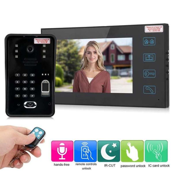 doorbells 7in tft lcd video doorphone fingerprint password id card remote safety access control 100-240v system
doorbells 7in tft lcd video doorphone fingerprint password id card remote safety access control 100-240v system