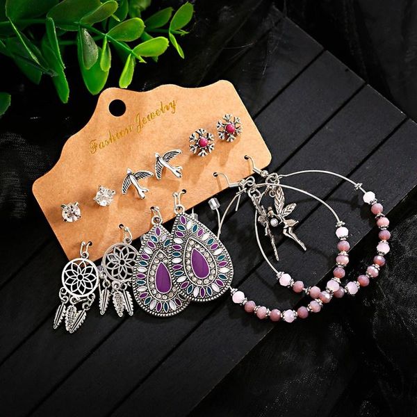 ethnic women's purple stone beaded earrings set 2021 boho silver color dreamcatcher pulseras dangle & chandelier
ethnic women's purple stone beaded earrings set 2021 boho silver color dreamcatcher pulseras dangle & chandelier