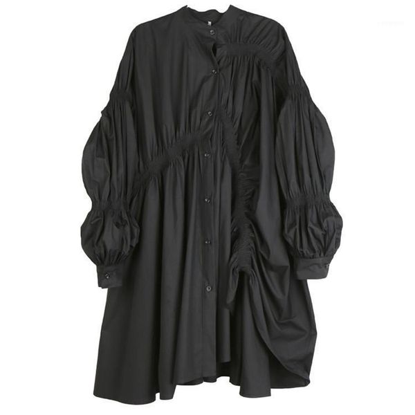 casual dresses 2021 european and american dress fashion trendy irregular pleated lantern sleeve big swing shirt, Black;gray
casual dresses 2021 european and american dress fashion trendy irregular pleated lantern sleeve big swing shirt, Black;gray