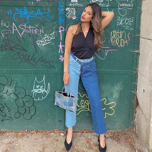 women's jeans zoctuo patchwork for women autumn winter high waist fashion streetwear wide leg denim pants trousers, Blue
women's jeans zoctuo patchwork for women autumn winter high waist fashion streetwear wide leg denim pants trousers, Blue