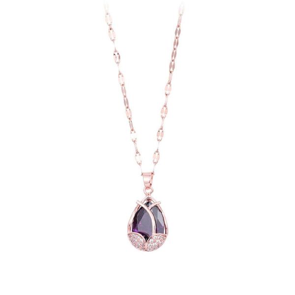 1pc neck ring chic decoration purple zircon tulips design lace pendant necklaces, Silver
1pc neck ring chic decoration purple zircon tulips design lace pendant necklaces, Silver